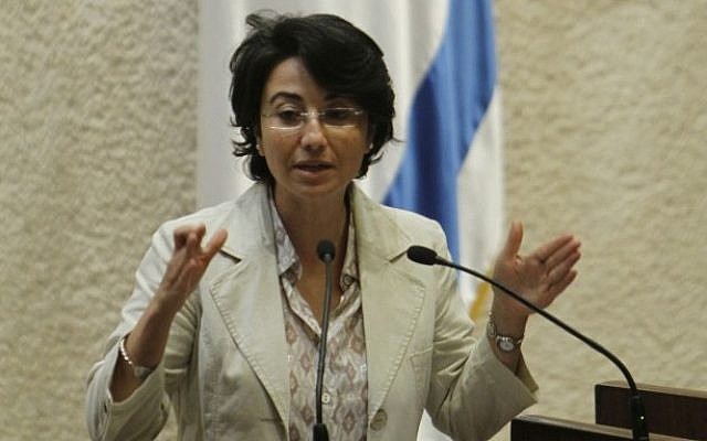 MK Hanin Zoabi addressing the Knesset in June 2010 (photo credit: Miriam Alster/Flash90)