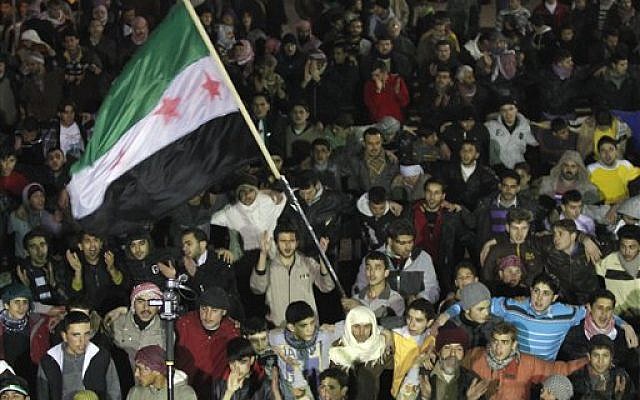 Syrians protest in Idlib (AP)