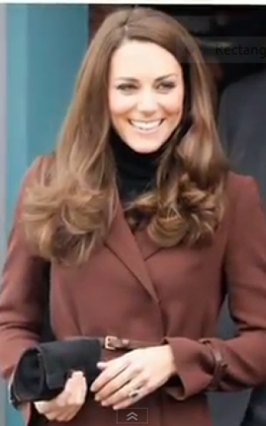 Kate Middleton in one of her Hasidic-inspired frock coats (photo credit: PopSugarTV)