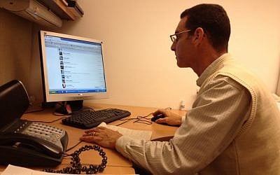 The Foreign Ministry's Lior Ben Dor in his Jerusalem office (photo credit: Raphael Ahren/The Times of Israel)