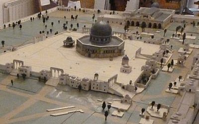 Conrad Schick's Temple Mount model, made for display at the 1873 World Fair. (Photo courtesy of Shimon Gibson)
