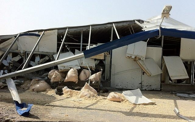 A farm building in southern Israel which was hit directly by a rocket. (photo credit: IDF Spokesman's Office) A farm building in southern Israel which was hit directly by a rocket. (photo credit: IDF Spokesman's Office)
