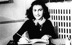 Anne Frank, age 12, at her school desk in Amsterdam in 1941. (AP Photo)