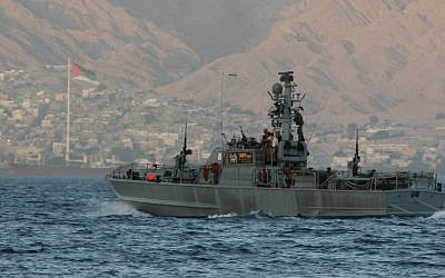 An Israeli warship in the Red Sea. Walla News reported that the targeted vessel in the Iranian plot was a warship. (photo credit: Anna Kaplan/Flash90)
