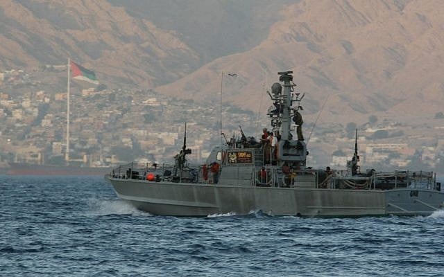 An Israeli warship in the Red Sea. Walla News reported that the targeted vessel in the Iranian plot was a warship. (photo credit: Anna Kaplan/Flash90)
