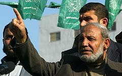 Mahmoud al-Zahar attends a demonstration in Khan Yunis in 2012. (photo credit: Abed Rahim Khatib / Flash 90)