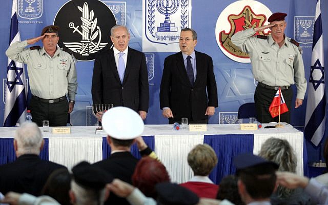 (left to right) Lt. Gen. Ashkenazi, Prime Minister Netanyahu and Defense Minister Barak at the swearing-in of current IDF Chief of Staff Lt. Gen. Benny Gantz (photo credit: Abir Sultan: Flash90) (left to right) Lt. Gen. Ashkenazi, Prime Minister Netanyahu and Defense Minister Barak at the swearing-in of current IDF Chief of Staff Lt. Gen. Benny Gantz (photo credit: Abir Sultan: Flash90)