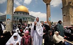 The Temple Mount in Jerusalem, with Al-Aqsa Mosque in the background. (photo credit: Ahmad Jaber/Flash90)