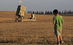 An Iron Dome launcher deployed next to Ashkelon (photo credit: Tsafrir Abayov/Flash90 )