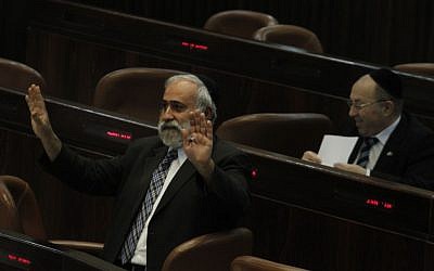 Then-Shas MK Nissim Zeev in 2012. (Miriam Alster/Flash90)
