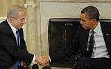 Prime Minister Benjamin Netanyahu meets with President Barack Obama in the White House in March 2012 (photo credit: Amos Ben Gershom/GPO/Flash90)