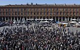 Hundreds gather in Toulouse to pay their respects to the victims of Toulouse terrorist  Mohamed Merah, March 23, 2012 (photo credit: AP/Thibault Camus)