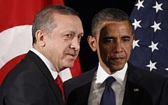 File: Turkish Prime Minister Recep Tayyip Erdogan, left, with US President Barack Obama during a bilateral meeting in 2011. (AP/Pablo Martinez Monsivais)