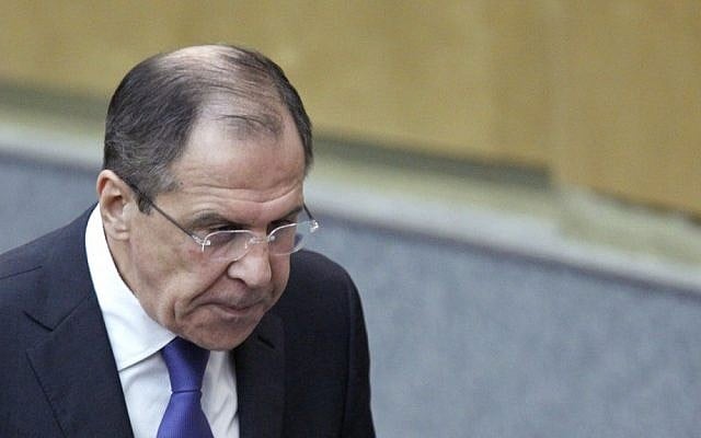 Russian Foreign Minister Sergey Lavrov (photo credit: Misha Japaridze/AP)