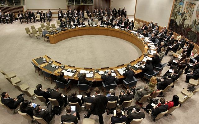 The United Nations Security Council (photo credit: AP/Seth Wenig)