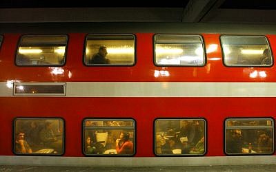 Illustrative photo of a passenger train belonging to the Israel Railways company (photo credit: Hilla Gutrayman/Flash90)