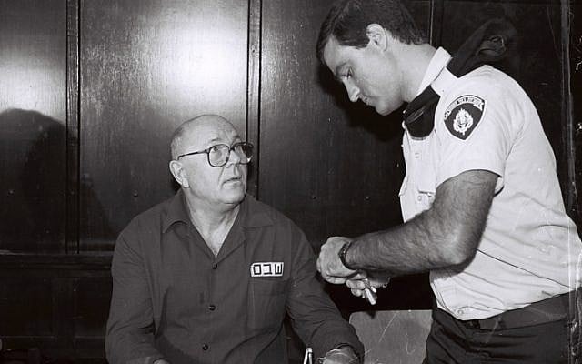 John Demjanjuk in Israel's Supreme Court in 1991. Demjanjuk was convicted by a German court for serving as a Nazi death camp guard. (photo credit: Flash90)