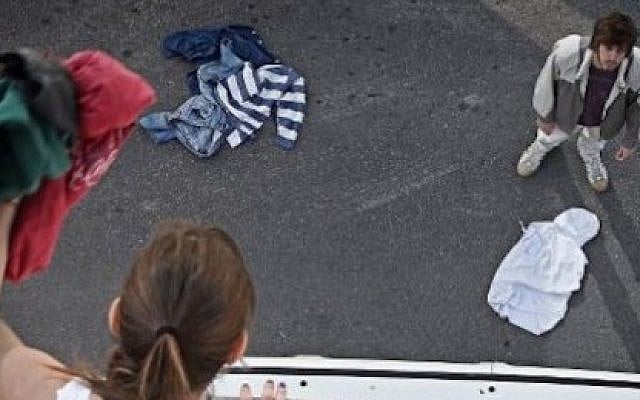 Adam getting thrown out of his girlfriend's apartment (Courtesy)