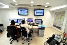 Staff at Ashdod's municipal control room, which aims to show residents that "the routine is stronger than the state of emergency." (photo credit: David Katz, The Israel Project)