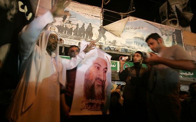 Salafis in Rafah mourn the death of bin Laden in May 2011 (photo credit: Abed Rahim Khatib/Flash 90)