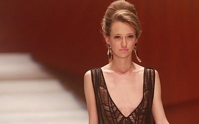 An Israeli fashion model on the runway (photo credit: Roni Shutzer/Flash90)