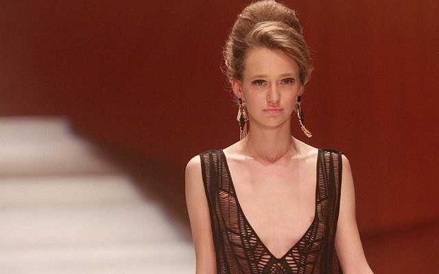 An Israeli fashion model on the runway (photo credit: Roni Shutzer/Flash90)