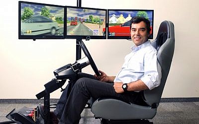 Prof. Amnon Shashua of Hebrew University's Selim and Rachel Benin School of Engineering and Computer Science at the Faculty of Science, invented Mobileye, a system designed to prevent accidents by warning the driver in real time about dangerous situations and driving conditions.  (Photo credit: Nati Shohat/Flash90)
