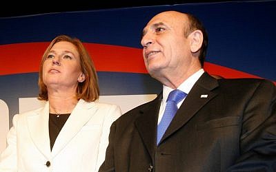 Tzipi Livni and Shaul Mofaz, hear the results of the 2008 Kadima primaries (photo credit: Roni Schutzer/Flash90) Tzipi Livni and Shaul Mofaz, hear the results of the 2008 Kadima primaries (photo credit: Roni Schutzer/Flash90)