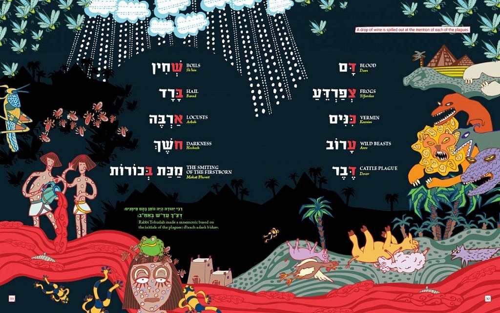The Ten Plagues from 'A Happy Passover Haggadah' (photo credit: courtesy Monicka Clio Rafaeli)) The Ten Plagues from 'A Happy Passover Haggadah' (photo credit: courtesy Monicka Clio Rafaeli))
