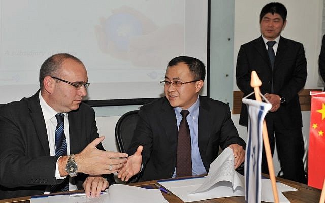 Left to right: Eran Lesser, co-chairman of Matrix and John Bryce Training, with Stone Shi, deputy administrator of the Wujin high-tech industrial zone in Changzhou (photo credit: Courtesy) Left to right: Eran Lesser, co-chairman of Matrix and John Bryce Training, with Stone Shi, deputy administrator of the Wujin high-tech industrial zone in Changzhou (photo credit: Courtesy)