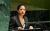 US ambassador to the UN Susan Rice (photo credit: Courtesy UN)