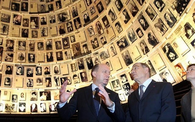 Lithuanian Prime Minister Andrius Kubilius visits Yad Vashem in 2010. (photo credit: Yossi Zamir/Flash90)
