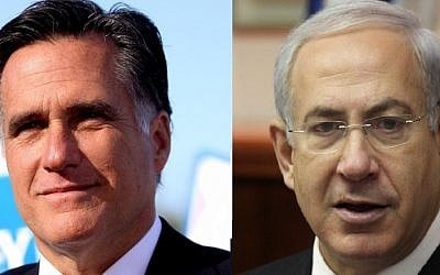 Mitt Romney and Benjamin Netanyahu (photo credit: CC Gage Skidmore/Wikipedia, Marc Israel Sellem/Flash90)