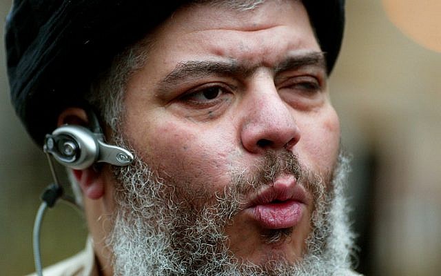 Abu Hamza al-Masri, AKA Mustafa Kamel Mustafa (photo credit: AP/John D McHugh/File)