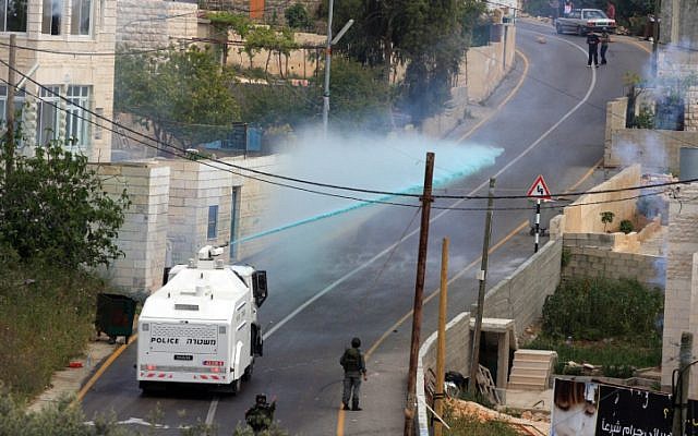 Israeli Border Police in Nebi Salah (Photo credit: Issam Rimawi/ Flash 90)