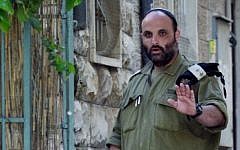 IDF Lieutenant Colonel Shalom Eisner arrives at his home in Jerusalem on April 17, 2012 (photo credit: by Uri Lenz/Flash90)