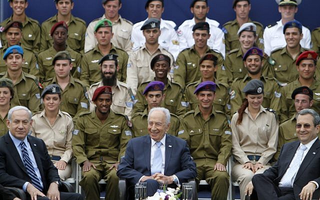 Prime Minister Benjamin Netanyahu, President Shimon Peres, and Defense Minister Ehud Barak participating in the Independence Day event (photo credit: Miriam Alster/Flash90) Prime Minister Benjamin Netanyahu, President Shimon Peres, and Defense Minister Ehud Barak participating in the Independence Day event (photo credit: Miriam Alster/Flash90)