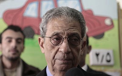 Amr Moussa in January (photo credit: AP/Amr Nabil)