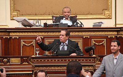 Saad el-Katatni, the speaker of Egypt's dissolved Islamist-dominated parliament (photo credit: AP)