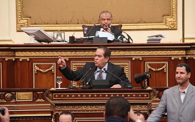 Saad el-Katatni, the speaker of Egypt's dissolved Islamist-dominated parliament (photo credit: AP)