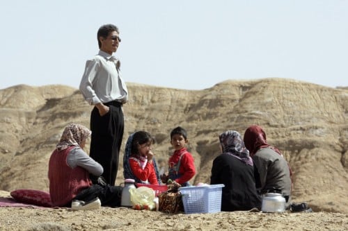 An Iranian family picnics while marking the ancient festival of Sizdeh Bedar outside Esfarayen, Iran. (photo credit: AP/Vahid Salemi)