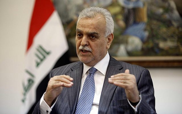 Iraq's Sunni deputy Prime Minister Tareq Al-Hashemi (photo credit: AP/Karim Kadim)