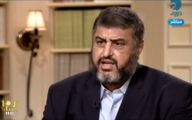 Image capture of Khairat Shater from an interview on Egyptian television. Image capture of Khairat Shater from an interview on Egyptian television.