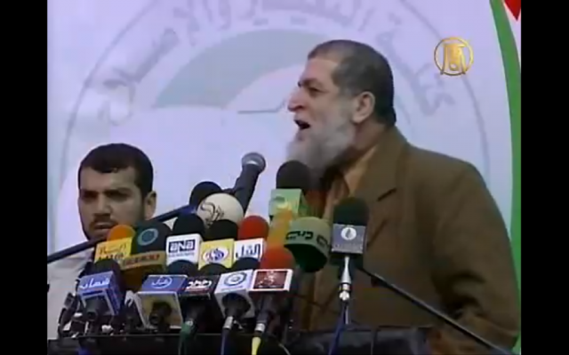 Image capture of Islamic Jihad leader Sheik Nafez Azzam from a YouTube video.