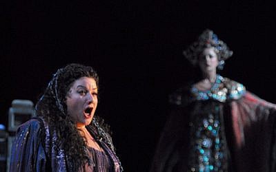 Sharon Azrieli Perez, a Canadian-born opera singer, performs 'Turandot' with the New Israel Opera in 2008. (sharonazrieli.com/JTA)