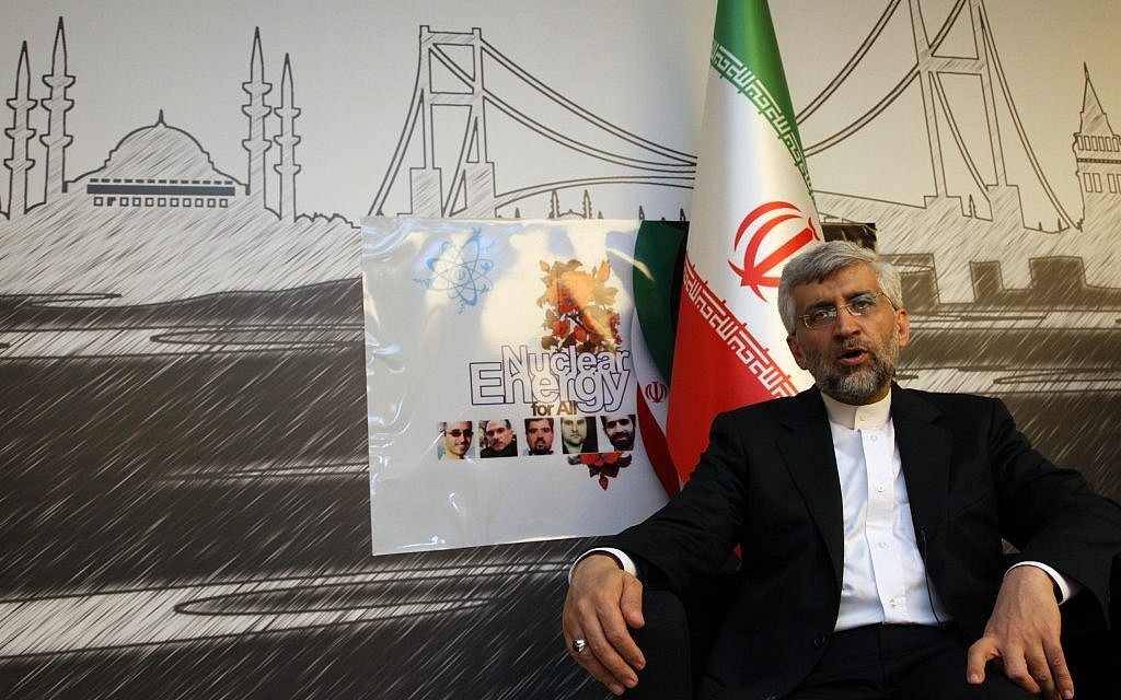 Iran's Chief Nuclear Negotiator Saeed Jalili at daylong talks with six world powers in Istanbul, on April 14, 2012. (photo credit: AP/Burhan Ozbilici)