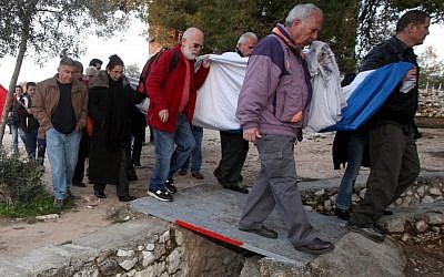 Veterans of Ammunition Hill's battle visit the site in February (photo credit: Yossi Zamir/Flash 90)