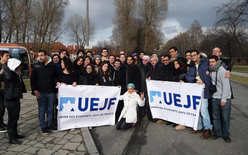 French Jewish Students and Iranian pro-democracy student activists shortly after visiting Auschwitz to push against Holocaust denial. (Courtesy: UEJF) French Jewish Students and Iranian pro-democracy student activists shortly after visiting Auschwitz to push against Holocaust denial. (Courtesy: UEJF)