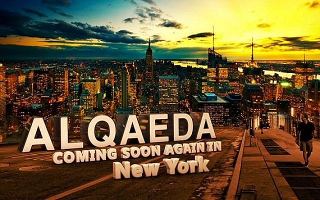 Online graphic warns of al-Qaeda's return to New York City (photo credit: NYPD handout)