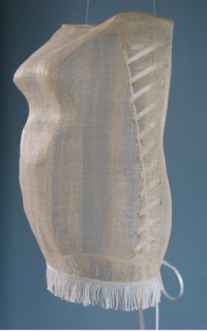 The Torah scroll corset (Courtesy Jaqueline Nicholls) The Torah scroll corset (Courtesy Jaqueline Nicholls)
